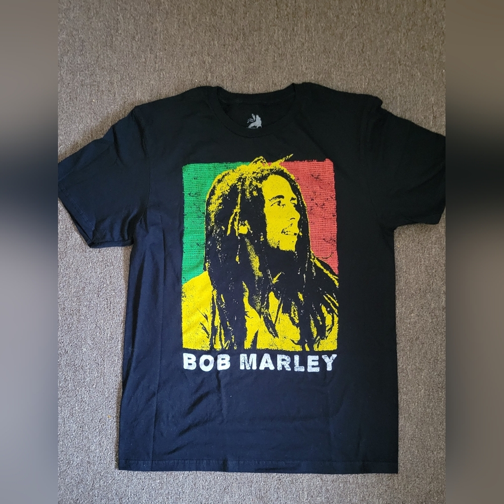 NWOT Zion Rootswear  Men's Size M Bob Marley Black T-shirt